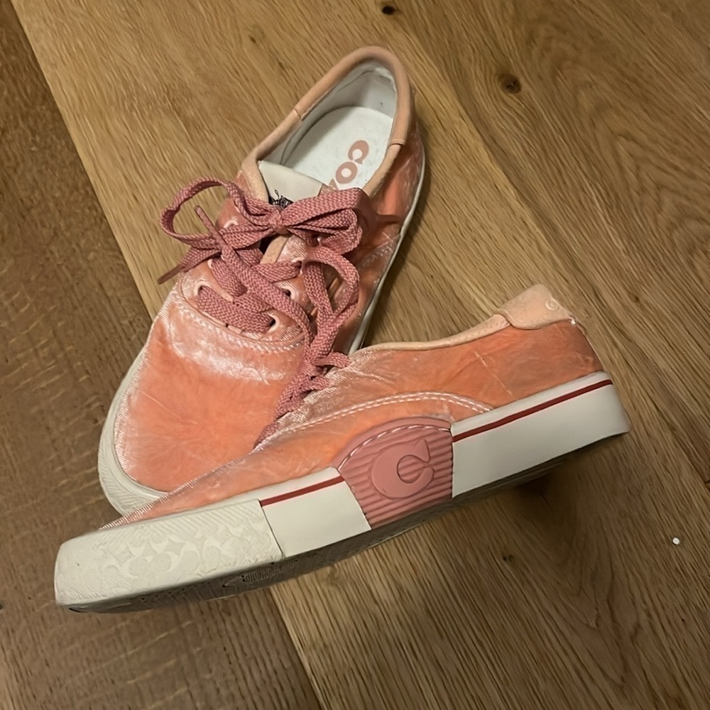 Coach Citysole Skate Sneaker pink velour shoes size 5
